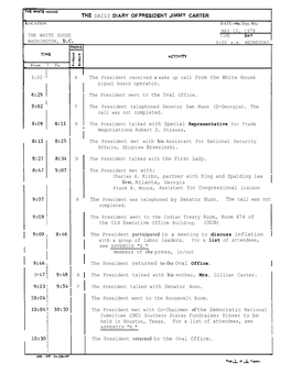 Tiie DAILY DIARY of Presft!E14itjimmy CARTER 6:00