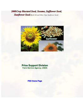 2008-Crop Mustard, Safflower, Sesame, and Sunflower Seeds Schedule of Base County Loan Rates