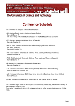 Conference Schedule