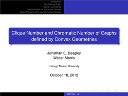 Clique Number and Chromatic Number of Graphs Defined By