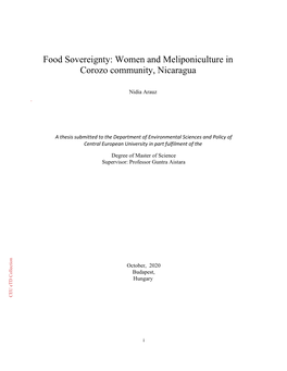 Women and Meliponiculture in Corozo Community, Nicaragua