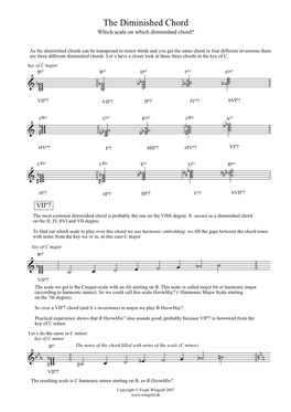 The Diminished Chord Which Scale on Which Diminished Chord?