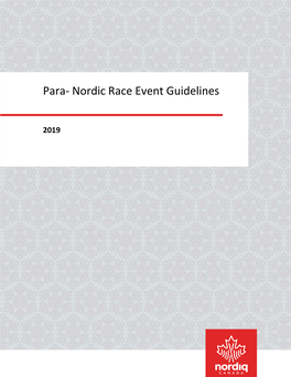 Para- Nordic Race Event Guidelines