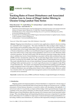 Tracking Rates of Forest Disturbance and Associated Carbon Loss in Areas of Illegal Amber Mining in Ukraine Using Landsat Time Series