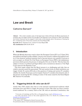 Law and Brexit