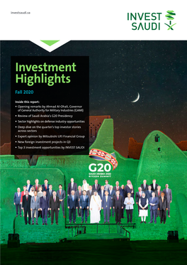 Investment Highlights Fall 2020