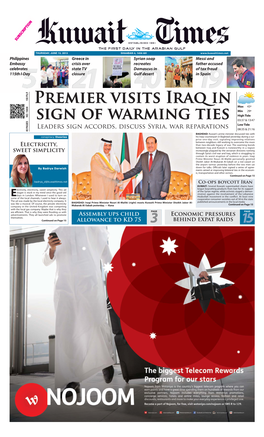 Premier Visits Iraq in Sign of Warming Ties