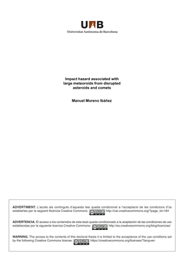 Impact Hazard Associated with Large Meteoroids from Disrupted Asteroids and Comets