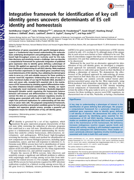 Integrative Framework for Identification of Key Cell Identity Genes Uncovers
