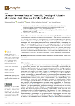 Impact of Lorentz Force in Thermally Developed Pulsatile Micropolar Fluid Flow in a Constricted Channel