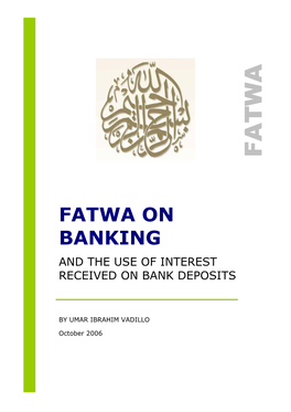 A Fatwa on Banking