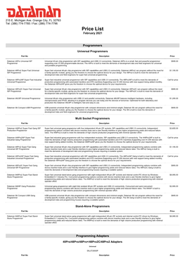 Dataman Price List