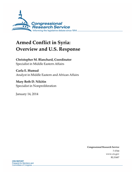 Armed Conflict in Syria: Overview and U.S. Response