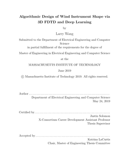 Algorithmic Design of Wind Instrument Shape Via 3D FDTD and Deep