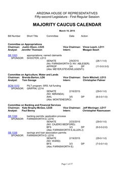 Caucus Calendar