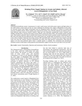 Drinking Water Supply Options in Arsenic and Salinity Affected Areas of Bangladesh: a Case Study