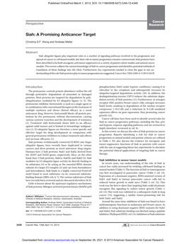 Siah: a Promising Anticancer Target