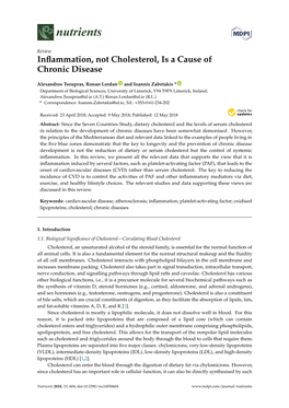 Inflammation, Not Cholesterol, Is a Cause of Chronic Disease 2018