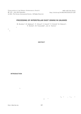 Processing of Interstellar Dust Grains in Galaxies