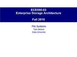 Filesystems” by Vince Freeh (NCSU) Journaling