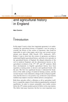 Agronomy and Agricultural History in England ▼ 249