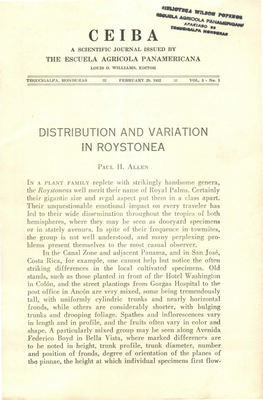 Distribution Ano Variation in Roystonea