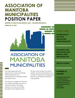 Association of Manitoba Municipalities Position Paper