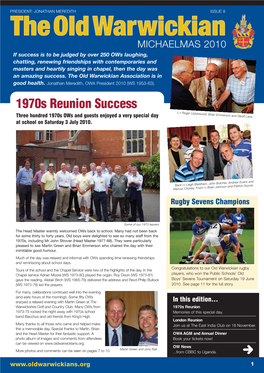 The Old Warwickian Newsletter, Michaelmas