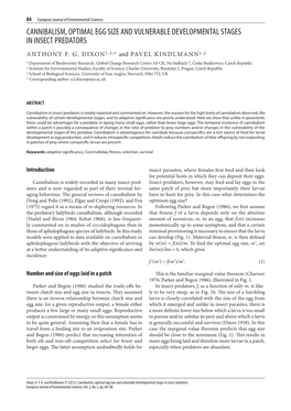 Cannibalism, Optimal Egg Size and Vulnerable Developmental Stages in Insect Predators