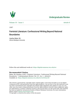 Feminist Literature: Confessional Writing Beyond National Boundaries