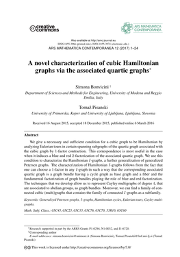 A Novel Characterization of Cubic Hamiltonian Graphs Via the Associated Quartic Graphs∗