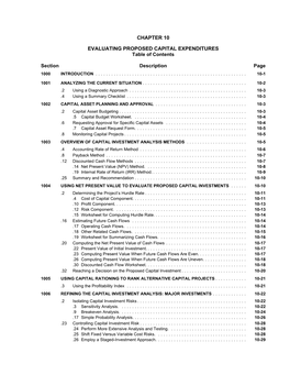 Chapter 10 Evaluating Proposed Capital