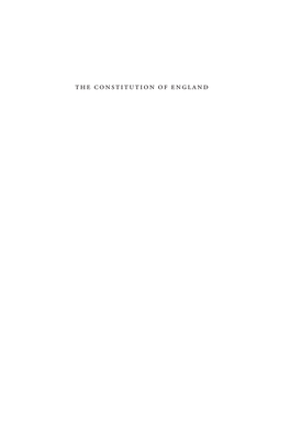 The Constitution of England Natural Law and Enlightenment Classics