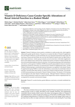 Vitamin D Deficiency Cause Gender Specific Alterations of Renal Arterial