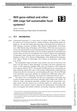 Will Gene-Edited and Other GM Crops Fail Sustainable Food Systems?