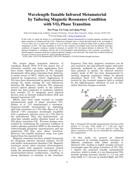 Wavelength-Tunable Infrared Metamaterial by Tailoring Magnetic Resonance Condition with VO2 Phase Transition