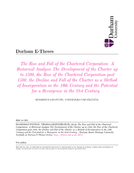 The Rise and Fall of the Chartered Corporation