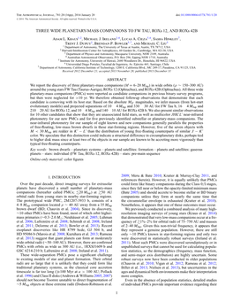 THREE WIDE PLANETARY-MASS COMPANIONS to FW TAU, Roxs 12, and Roxs 42B