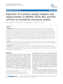 Expression of G Protein-Coupled Receptors and Related Proteins In