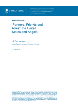 'Partners, Friends and Allies': the United States and Angola