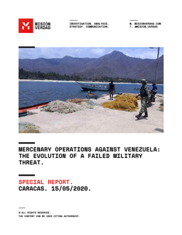 Mercenary Operations Against Venezuela: the Evolution of a Failed Military Threat