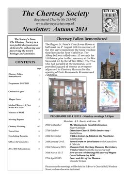 Chertsey Soc Newsletter September 2014