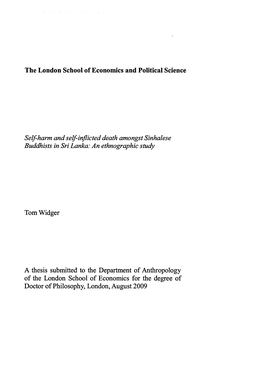 The London School of Economics and Political Science Self-Harm and Self