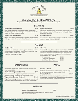 Vegetarian & Vegan Menu