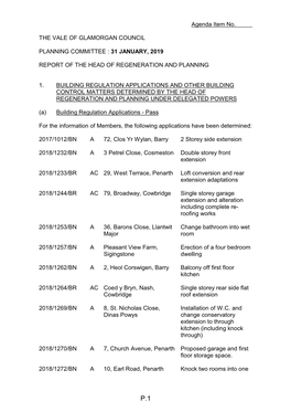 Planning Committee Agenda 31 01 2019