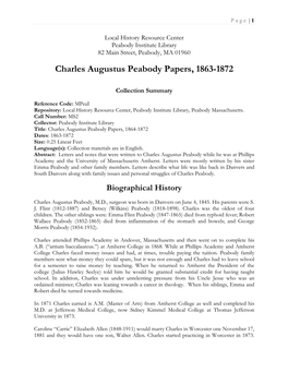 Charles a Peabody Papers