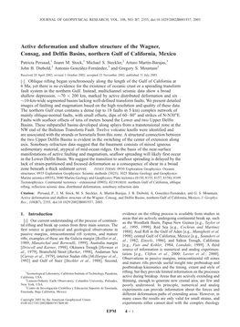 Active Deformation and Shallow Structure of the Wagner, Consag, and Delfı´N Basins, Northern Gulf of California, Mexico Patricia Persaud,1 Joann M