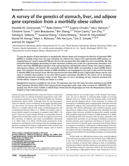 A Survey of the Genetics of Stomach, Liver, and Adipose Gene Expression from a Morbidly Obese Cohort