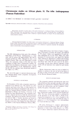 Chromosome Studies on African Plants. 11. the Tribe Andropogoneae (Poaceae: Panicoideae)