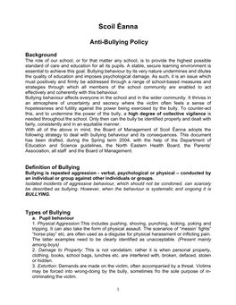 Scoil Éanna Anti-Bullying Policy